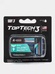 8 сменных кассет TopTech Razor3 для бритв GILLEТТE Mach3, Mach3 Turbo, TopTech Razor3
