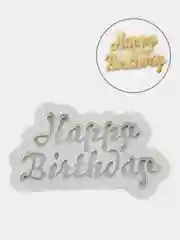 Серый форма кулинарная  силиконовый молд Happy Birthday День рождения для торта