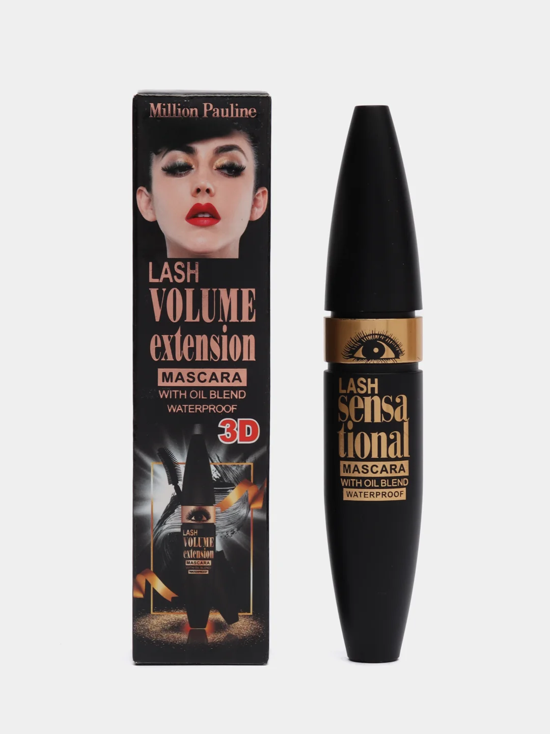 Тушь Million Pauline Lash Sensational 3D, черная, влагостойкая, 10 г