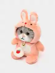 Кораллово-розовый мягкая игрушка кошка в костюме, плюшевая с бубенцом, 24 см