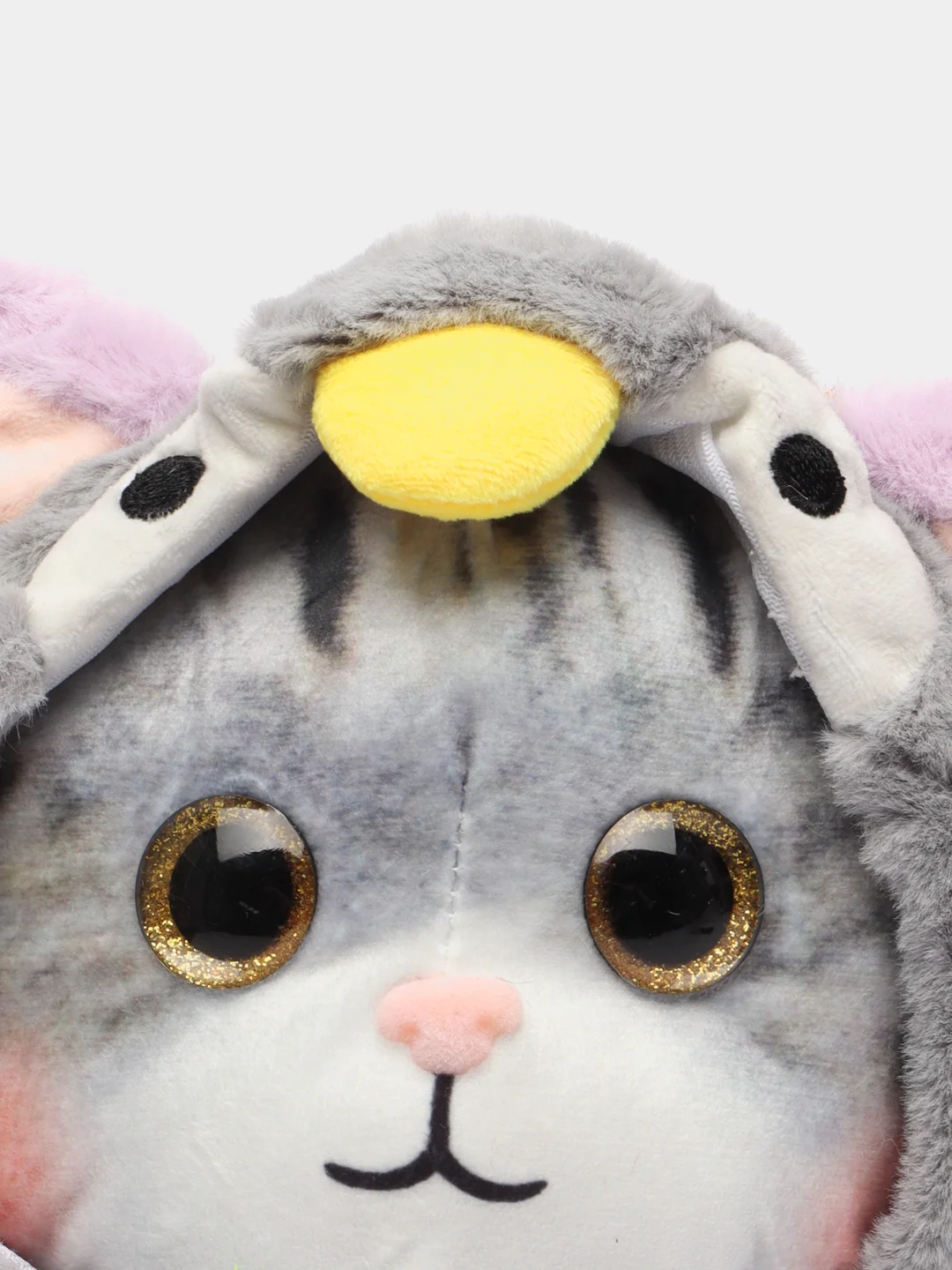 Серый мягкая игрушка кошка в костюме, плюшевая с бубенцом, 24 см