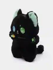 Черный мягкая игрушка котик-глазастик аниме, черный, 30 см