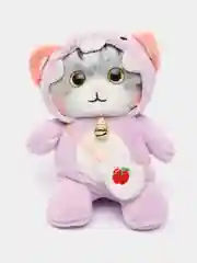 Лавандовый мягкая игрушка кошка в костюме, плюшевая с бубенцом, 24 см