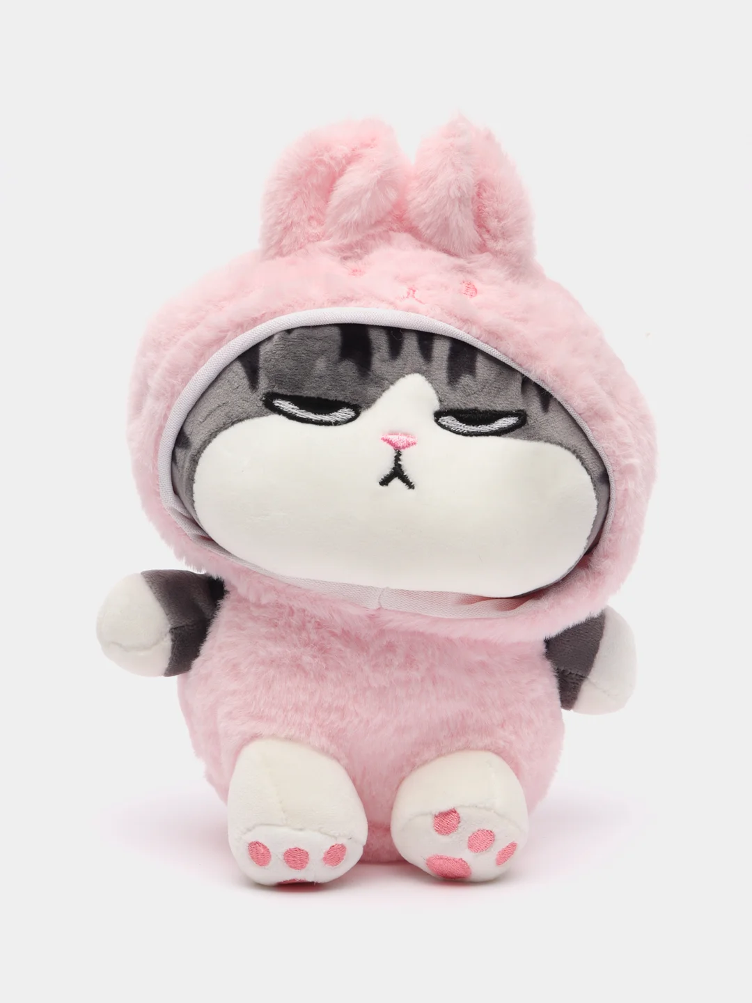 Розовый мягкая игрушка Кот-император в костюме, плюшевая, 20 см