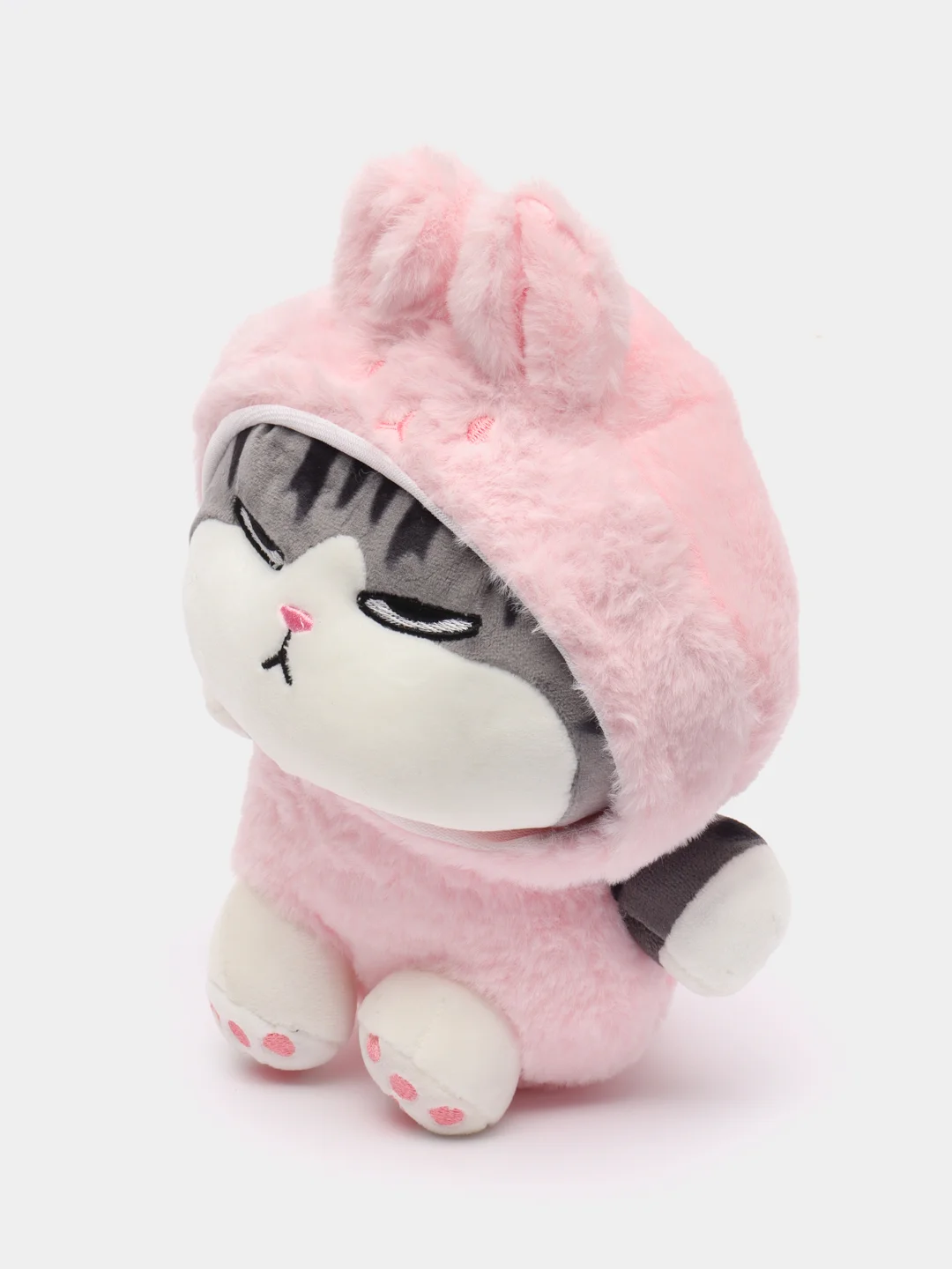 Розовый мягкая игрушка Кот-император в костюме, плюшевая, 20 см