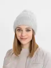 Голубой шапка женская  на флисовом подкладе Сафи