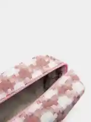 Розовый пенал-косметичка, в клетку, мягкий, мишка Trendy