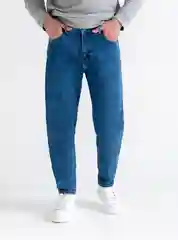 Синий мужские джинсы бананы, утепленные