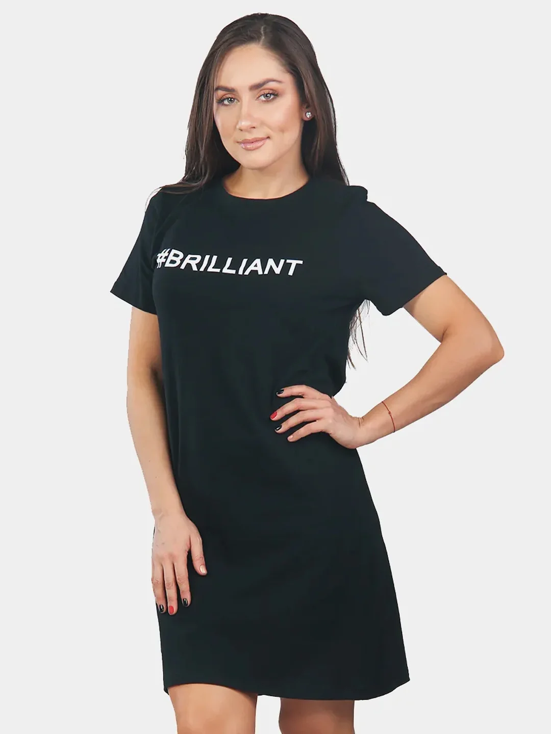 Туника KLERY КТ1214П2, черная, принт Brilliant