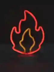 Рыжий неоновый LED светильник I Светодиодная лампа I Ночник настольный