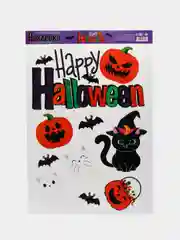 Бирюзовый интерьерные наклейки "Happy Halloween" для окон/зеркал, 29.7 х 42 см