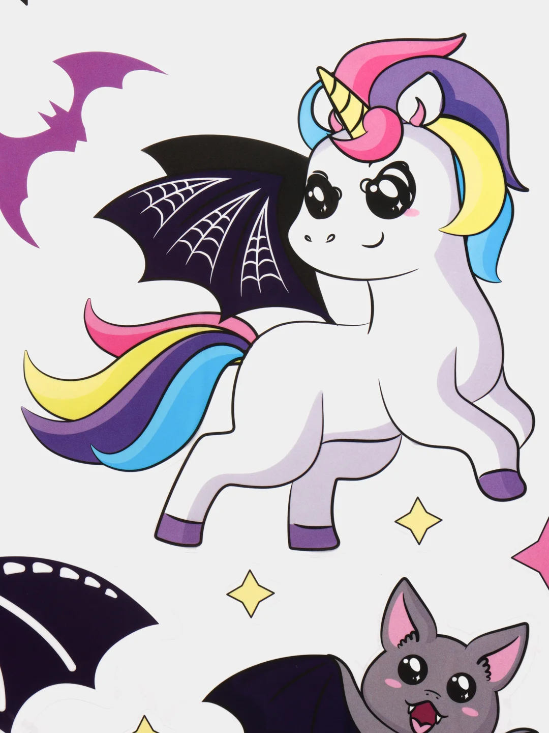 Розовый интерьерные наклейки "Happy Halloween" для окон/зеркал, 29.7 х 42 см