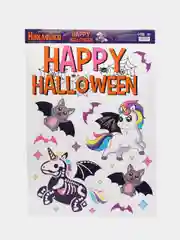 Розовый интерьерные наклейки "Happy Halloween" для окон/зеркал, 29.7 х 42 см