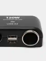 Разветвитель в прикуриватель Olesson 1525, 4 гнезда + 2 USB разъема, шнур