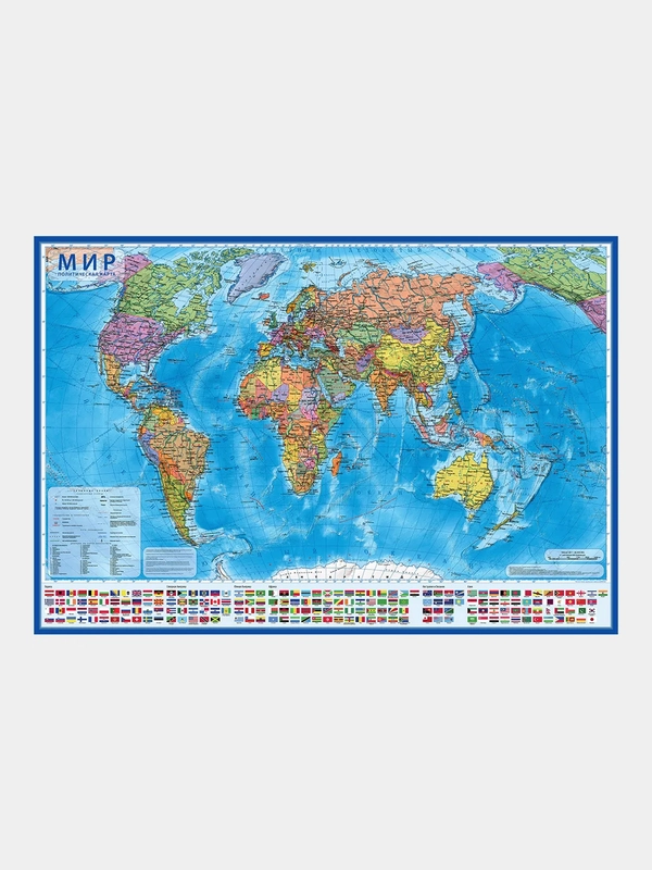 Интерактивная карта Мир, политический, 1:32М, 101 х 70