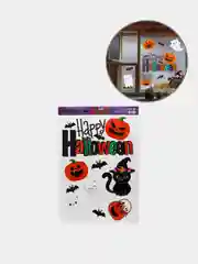 Бирюзовый интерьерные наклейки "Happy Halloween" для окон/зеркал, 29.7 х 42 см