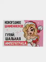 Тёмно-розовый набор наклеек на бутылку "Шампанское Новогоднее", 12 х 8 см, 3 штуки