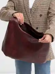 Бордовый сумка женская на плечо из экокожи, большая, хобо