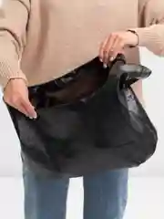 Черный сумка женская на плечо из экокожи, большая, хобо