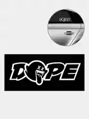 Белый наклейка на авто DOPE - белый и перевающийся стикер