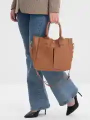 Медный женская, вместительная, однотонная сумка