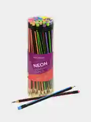 Карандаш чернографитный INFORMAT NEON НВ, с ластиком, 48шт
