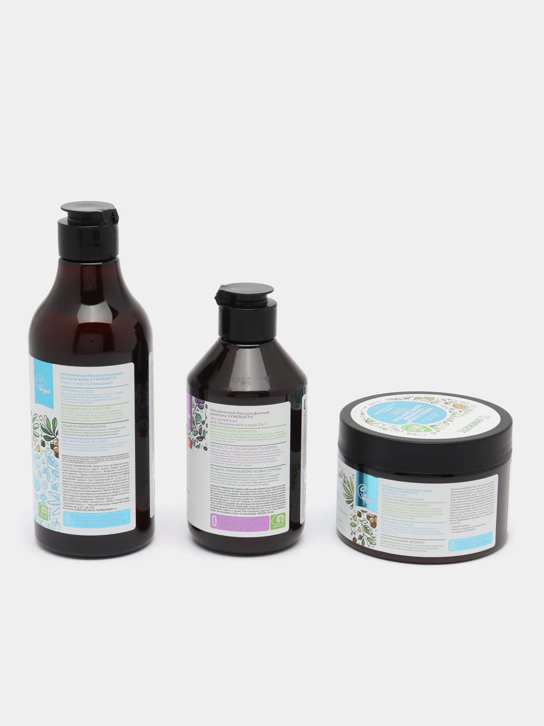 Подарочный набор SYNERGETIC Кокос и масло макадамии для деликатного ухода за волосами