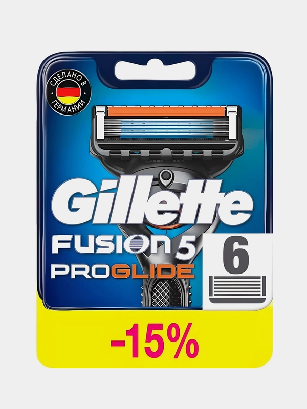 Сменные кассеты Gillette Fusion ProGlide Для Мужской Бритвы, 6 шт., с 5 лезвиями