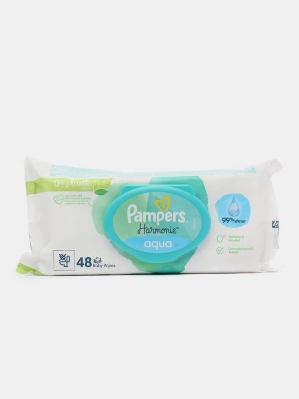 Детские влажные салфетки Pampers Harmonie Aqua, 48 штук