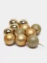 Золотой елочные шары, елочные игрушки, набор новогодних шаров для елки в тубе, 4 см, 12 штук