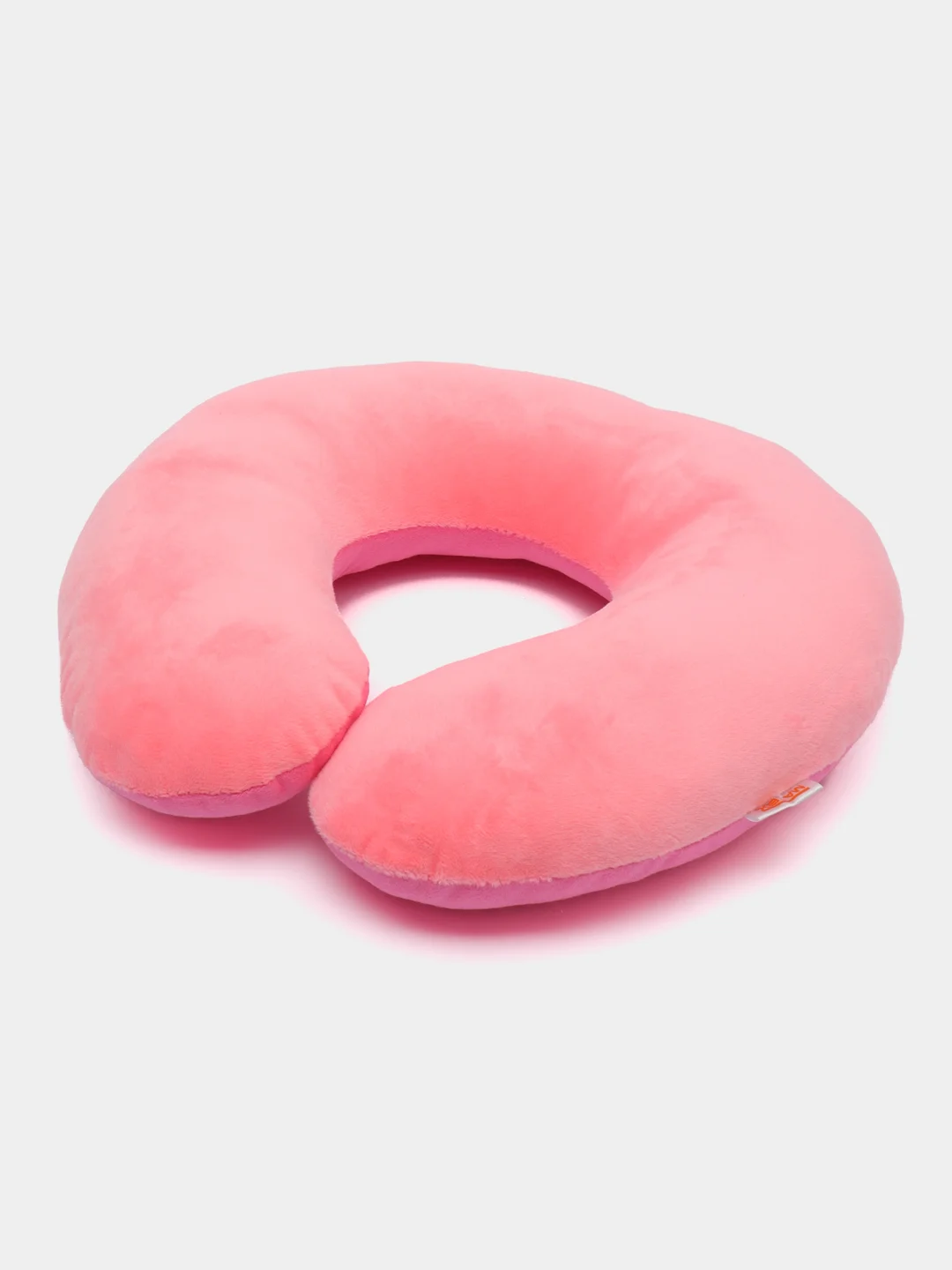 Розовый подушка дорожная MATEX "BAGEL",  для поддержки головы и шеи, мех, 37 х 35 х 9 см