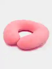 Розовый подушка дорожная MATEX "BAGEL",  для поддержки головы и шеи, мех, 37 х 35 х 9 см