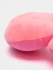 Розовый подушка дорожная MATEX "BAGEL",  для поддержки головы и шеи, мех, 37 х 35 х 9 см
