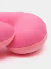 Розовый подушка дорожная MATEX "BAGEL",  для поддержки головы и шеи, мех, 37 х 35 х 9 см