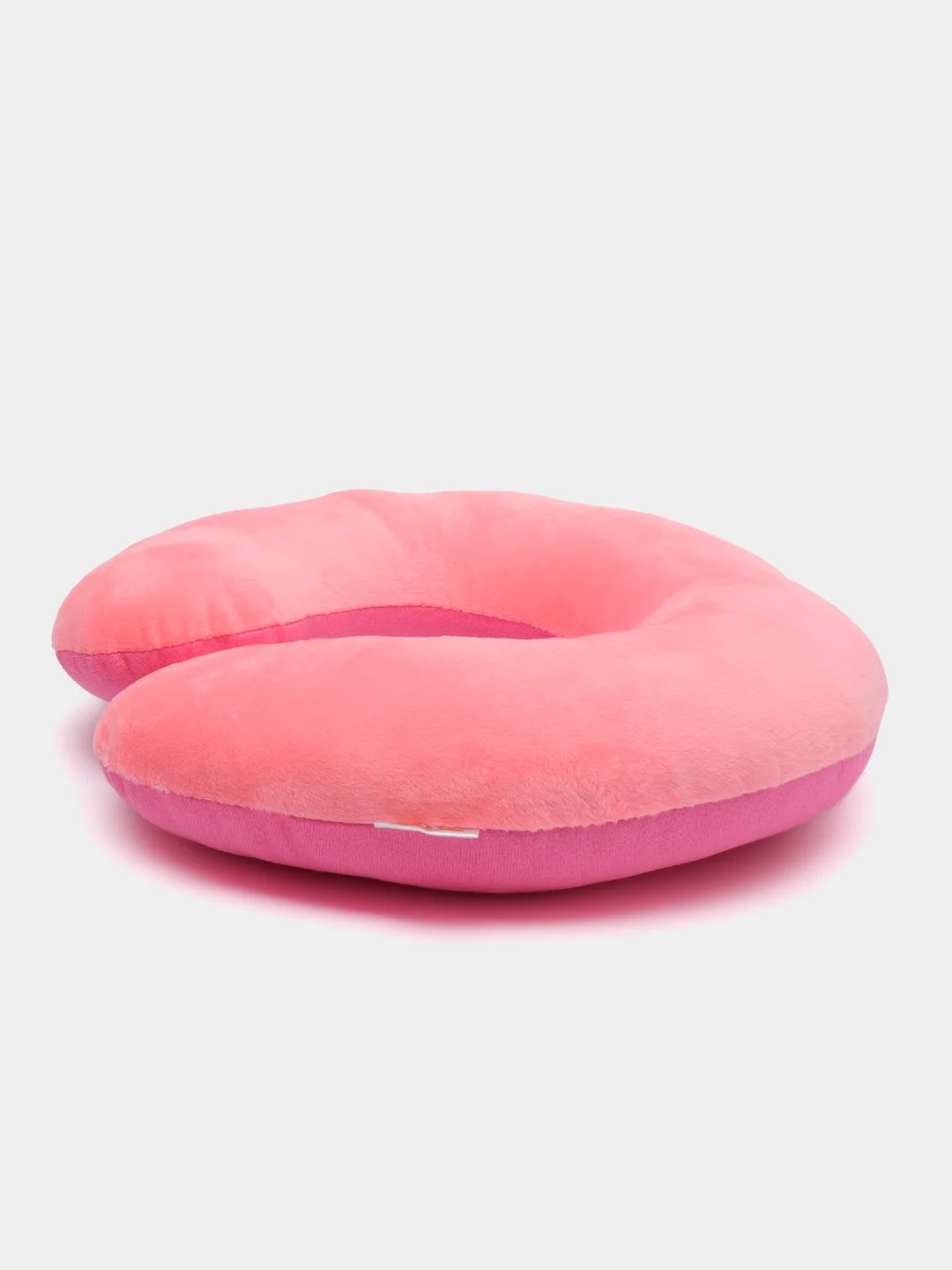 Розовый подушка дорожная MATEX "BAGEL",  для поддержки головы и шеи, мех, 37 х 35 х 9 см