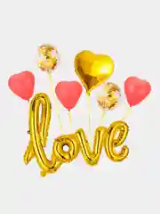 Золотой набор воздушных шаров "LOVE", фольгированные