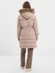 Карамельный куртка, утепленный тренч с натуральным мехом