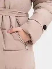 Карамельный куртка, утепленный тренч с натуральным мехом