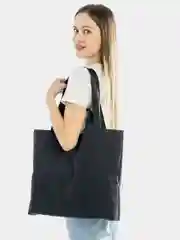 Черный большой шоппер-сумка, 100% хлопок