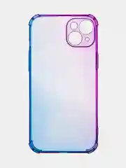 Фиолетовый чехол+стекло для Apple iPhone 15 Plus противоударный силиконовый ROSCO с усиленными углами