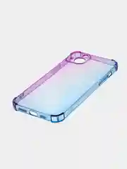 Фиолетовый чехол+стекло для Apple iPhone 15 Plus противоударный силиконовый ROSCO с усиленными углами