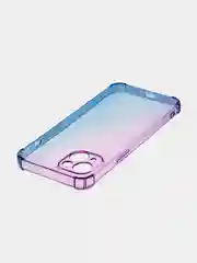 Фиолетовый чехол+стекло для Apple iPhone 15 Plus противоударный силиконовый ROSCO с усиленными углами
