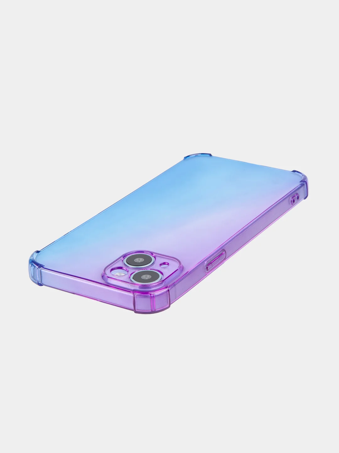 Фиолетовый чехол+стекло для Apple iPhone 15 Plus противоударный силиконовый ROSCO с усиленными углами
