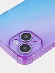 Фиолетовый чехол+стекло для Apple iPhone 15 Plus противоударный силиконовый ROSCO с усиленными углами