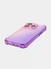 Розовый чехол + стекло для iPhone 15 Pro противоударный силиконовый ROSCO прозрачный с углами
