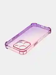 Розовый чехол + стекло для iPhone 15 Pro противоударный силиконовый ROSCO прозрачный с углами