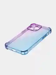 Розовый чехол + стекло для iPhone 15 Pro Max противоударный силиконовый ROSCO прозрачный с углами