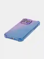 Розовый чехол + стекло для iPhone 15 Pro Max противоударный силиконовый ROSCO прозрачный с углами