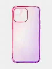 Розовый чехол + стекло для iPhone 15 Pro Max противоударный силиконовый ROSCO прозрачный с углами