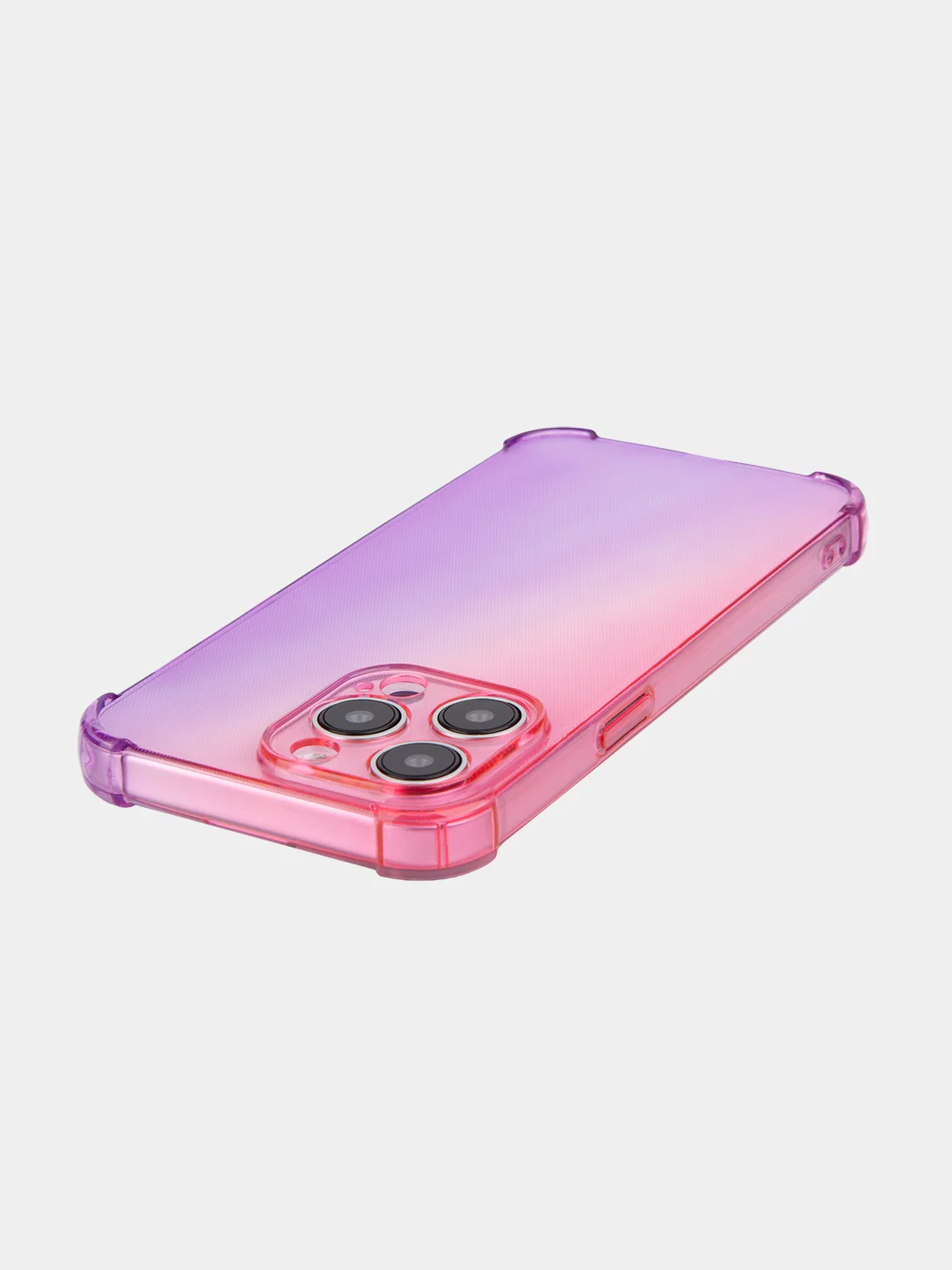 Розовый чехол + стекло для iPhone 15 Pro Max противоударный силиконовый ROSCO прозрачный с углами
